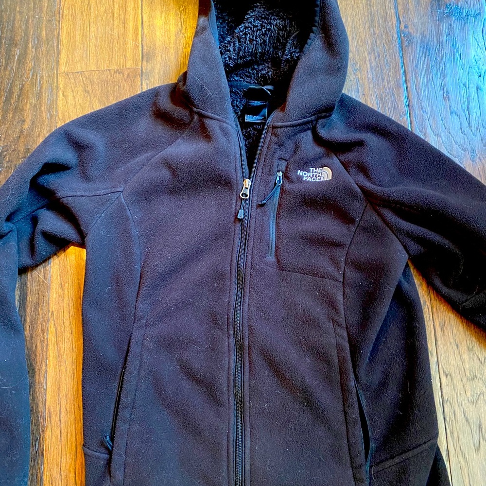 North face zip up fleece, lined jacket